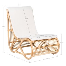 Relaxsessel >Valencia< in Natur, Rattan - 60x84x90cm (BxHxT)
