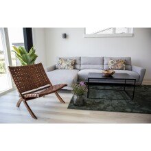 Relaxsessel >Perugia< in Braun, Leder - 66x73x74cm (BxHxT)