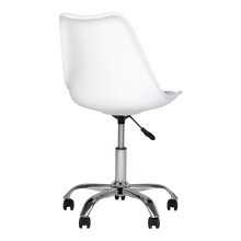 Bürostuhl >Stavanger< in Weiss, Glattlederoptik - 48x94x54cm (BxHxT)