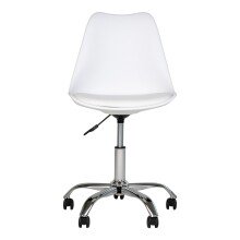 Bürostuhl >Stavanger< in Weiss, Glattlederoptik - 48x94x54cm (BxHxT)
