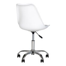 Bürostuhl >Stavanger< in Weiss, Glattlederoptik - 48x94x54cm (BxHxT)