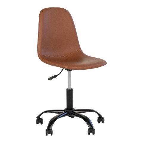 Bürostuhl >Stockholm< in Braun, Glattlederoptik - 53x94x53cm (BxHxT)