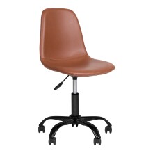 Bürostuhl >Stockholm< in Braun, Glattlederoptik - 53x94x53cm (BxHxT)
