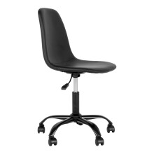 Bürostuhl >Stockholm< in Schwarz, Glattlederoptik - 53x94x53cm (BxHxT)