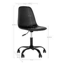 Bürostuhl >Stockholm< in Schwarz, Glattlederoptik - 53x94x53cm (BxHxT)