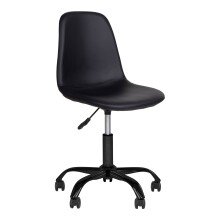 Bürostuhl >Stockholm< in Schwarz, Glattlederoptik - 53x94x53cm (BxHxT)