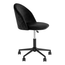 Bürostuhl >Geneve< in Schwarz, Velour - 55x87x55cm (BxHxT)