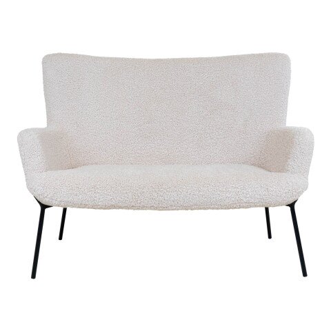 2-Sitzer >Glasgow< in Weiss, Stoff - 128x97x73cm (BxHxT)