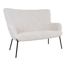 2-Sitzer >Glasgow< in Weiss, Stoff - 128x97x73cm (BxHxT)