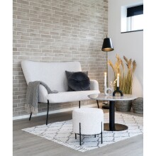 2-Sitzer >Glasgow< in Weiss, Stoff - 128x97x73cm (BxHxT)