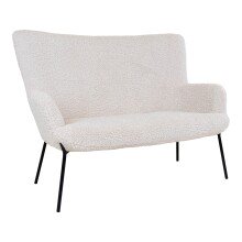 2-Sitzer >Glasgow< in Weiss, Stoff - 128x97x73cm (BxHxT)