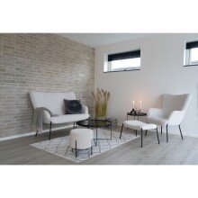 2-Sitzer >Glasgow< in Weiss, Stoff - 128x97x73cm (BxHxT)