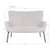 2-Sitzer >Glasgow< in Weiss, Stoff - 128x97x73cm (BxHxT)