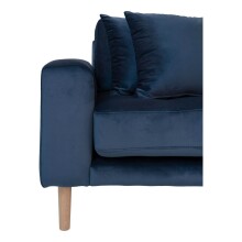 Ecksofa >Lido< in Dunkelblau, Velour - 290x76x92cm (BxHxT)