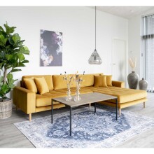 Ecksofa >Lido< in Senfgelb, Velour - 290x76x92cm (BxHxT)