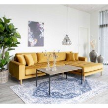 Ecksofa >Lido< in Senfgelb, Velour - 290x76x92cm...