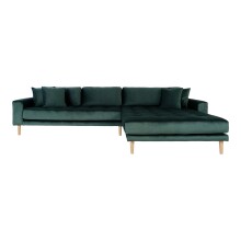 Ecksofa >Lido< in Grün, Velour - 290x76x92cm...