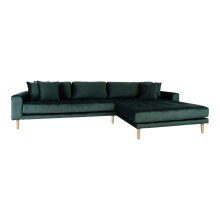 Ecksofa >Lido< in Grün, Velour - 290x76x92cm (BxHxT)