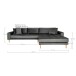 Ecksofa >Lido< in Grau, Velour - 290x76x92cm (BxHxT)