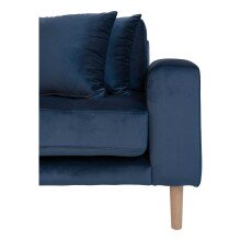 Ecksofa >Lido< in Dunkelblau, Velour - 290x76x92cm (BxHxT)