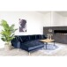 Ecksofa >Lido< in Dunkelblau, Velour - 290x76x92cm (BxHxT)