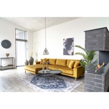 Ecksofa >Lido< in Senfgelb, Velour - 290x76x92cm (BxHxT)