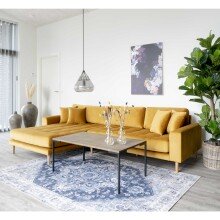 Ecksofa >Lido< in Senfgelb, Velour - 290x76x92cm (BxHxT)