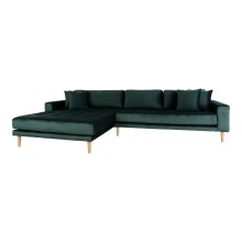 Ecksofa >Lido< in Grün, Velour - 290x76x92cm (BxHxT)