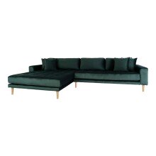 Ecksofa >Lido< in Grün, Velour - 290x76x92cm (BxHxT)