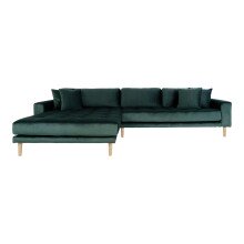 Ecksofa >Lido< in Grün, Velour - 290x76x92cm...