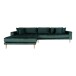 Ecksofa >Lido< in Grün, Velour - 290x76x92cm (BxHxT)