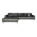 Ecksofa >Lido< in Grau, Velour - 290x76x92cm (BxHxT)
