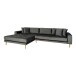 Ecksofa >Lido< in Grau, Velour - 290x76x92cm (BxHxT)