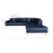 Ecksofa >Lido< in Dunkelblau, Velour - 257x76x92cm (BxHxT)