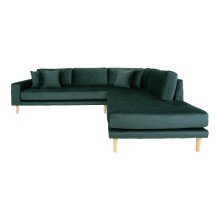 Ecksofa >Lido< in Grün, Velour - 257x76x220cm...