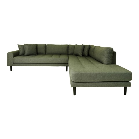 Ecksofa >Lido< in Olivgrün, Stoff - 257x76x92cm (BxHxT)