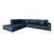 Ecksofa >Lido< in Dunkelblau, Velour - 257x76x220cm (BxHxT)