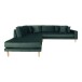 Ecksofa >Lido< in Grün, Velour - 257x76x220cm (BxHxT)