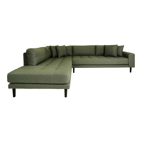 Ecksofa >Lido< in Olivgrün, Stoff - 257x76x92cm (BxHxT)