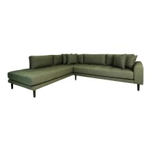 Ecksofa >Lido< in Olivgrün, Stoff - 257x76x92cm (BxHxT)