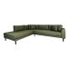 Ecksofa >Lido< in Olivgrün, Stoff - 257x76x92cm (BxHxT)