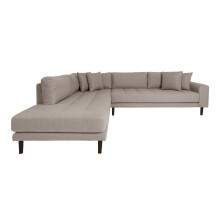 Ecksofa >Lido< in Stein, Stoff - 257x76x220cm (BxHxT)