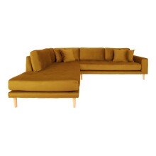 Ecksofa >Lido< in Senfgelb, Velour - 76x220cm (HxT)