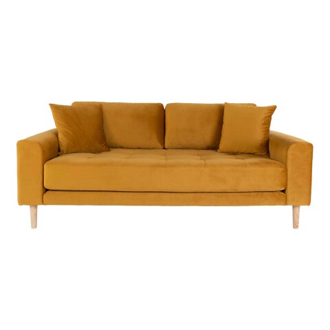 2,5-Sitzer >Lido< in Senfgelb, Velour - 180x76x93cm (BxHxT)