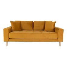 2,5-Sitzer >Lido< in Senfgelb, Velour - 180x76x93cm...