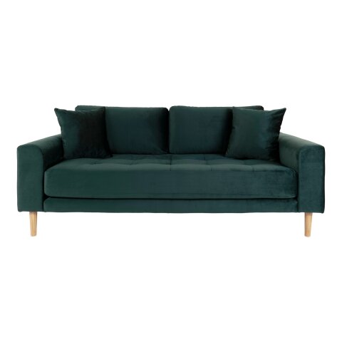 2,5-Sitzer >Lido< in Grün, Velour - 180x76x93cm (BxHxT)