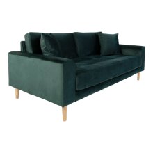 2,5-Sitzer >Lido< in Grün, Velour - 180x76x93cm (BxHxT)