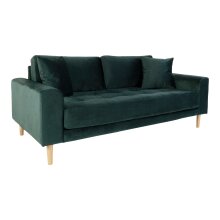 2,5-Sitzer >Lido< in Grün, Velour - 180x76x93cm (BxHxT)
