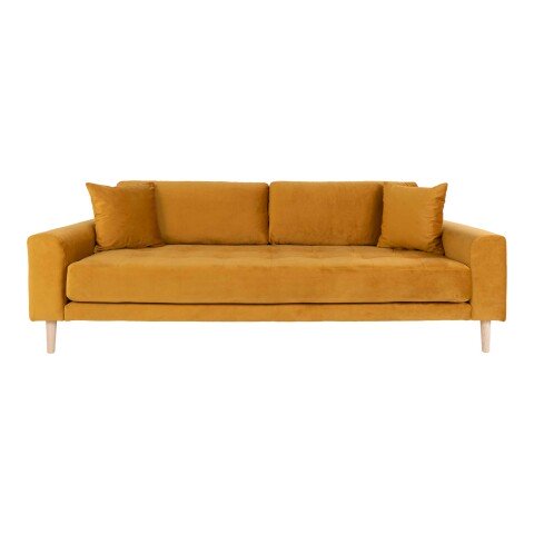 3-Sitzer >Lido< in Senfgelb, Velour - 210x76x93cm (BxHxT)