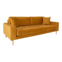 3-Sitzer >Lido< in Senfgelb, Velour - 210x76x93cm...